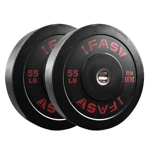 Sapphtopaz Olympic Bumper Weight Plates for Barbell, Rubber Plate with 2-Inch Steel Insert Barbell Plates for Weightlifting and Strength Training - 1 of 4