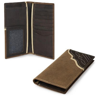 Wrangler Vertical Bifold Genuine Leather Wallet, Contrast Corner Rodeo