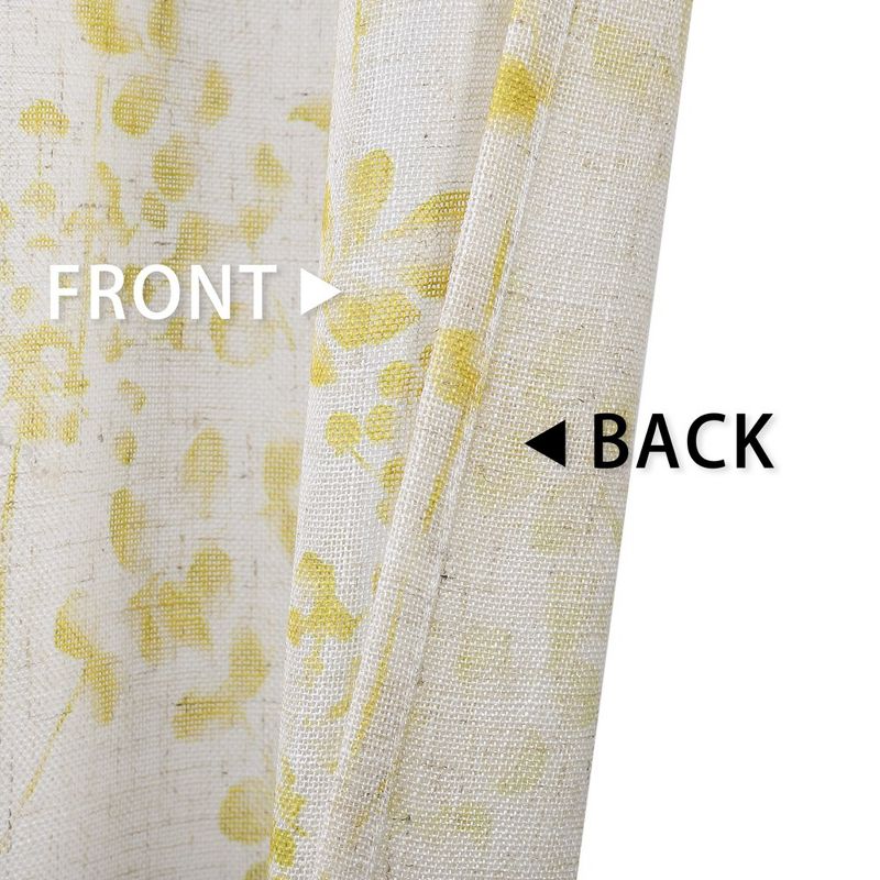 Watercolor Floral Linen Blend  Rod Pocket Short Kitchen Tier Curtains, 3 of 7