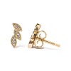 Haus of Brilliance 10K Yellow Gold 1/10 Cttw Diamond Triple Leaf Stud Earring - 3 of 4