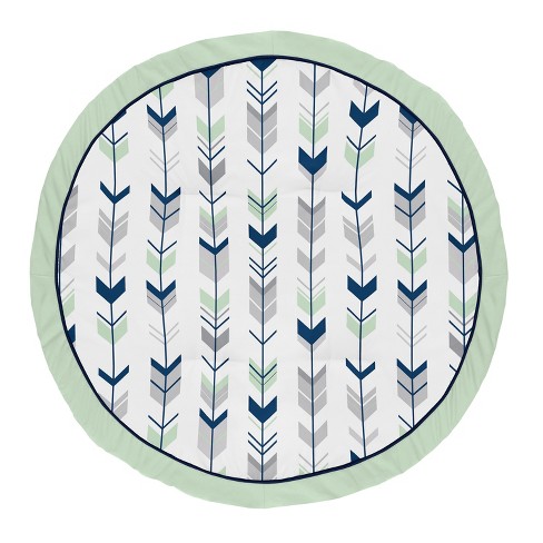 Sweet Jojo Designs Boy or Girl Gender Neutral Unisex Baby Tummy Time Playmat Woodsy Blue Green and Grey - image 1 of 4