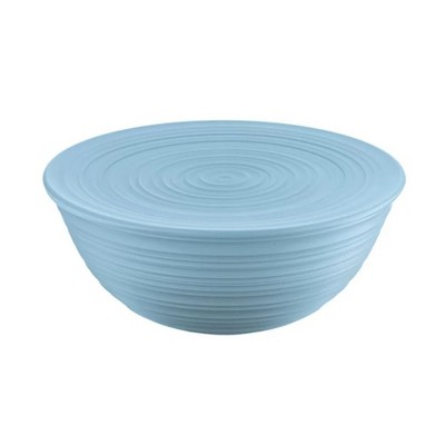 Guzzini Tierra 11.8" Extra Large Bowl with Lid, Powder Blue, 100% Recycled Plastic , Unbreakable, Reusable, BPA-Free, Mixing Bowl for Pantry & Kitchen