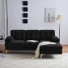 82.6" Modern Velvet L-Shaped Sectional Sofa - Cloud-Like Comfort with Sturdy Metal Legs for Living Room & Bedroom - 2 of 4