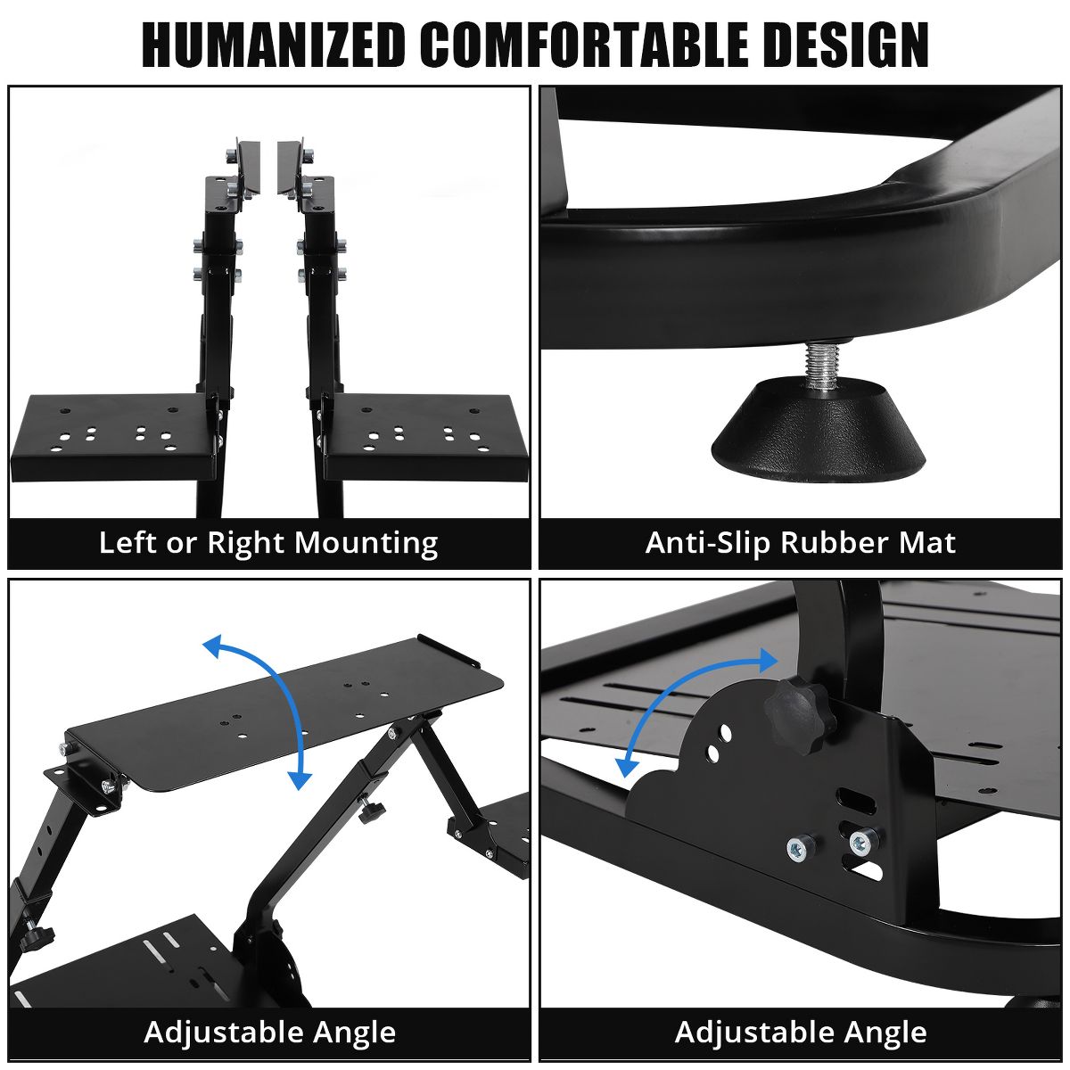 Adjustable Collapsible Racing Steering Wheel Stand – Sturdy Steel, Tilt Function, Compatible – Includes Steering Wheel Bracket - thumbnail 6