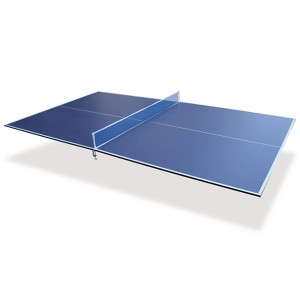 Belatt 9ft Foldable Ping Pong Conversion Top - Professional MDF Table Tennis Surface with Net, 12 EVA Pads, No Assembly Blue - 1 of 4