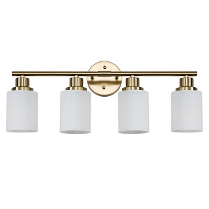DAKAFUL 4-Light Modern Bathroom Vanity Light Fixture Over Mirror, Vanity Lights with Frosted Glass Shades, E26 Base,Sand-Nickel - 1 of 4