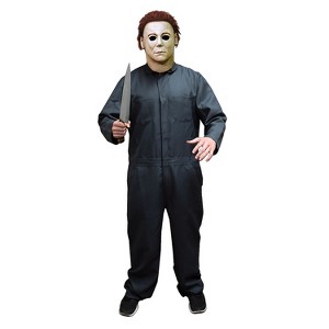 Mens Halloween 2 Michael Myers Coveralls Costume - One Size Fits Most - Green - 1 of 1