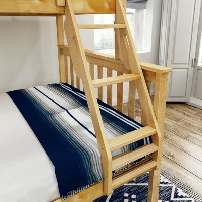 Natural Pine Twin Over Full Bunk Bed with Ladder and Slats