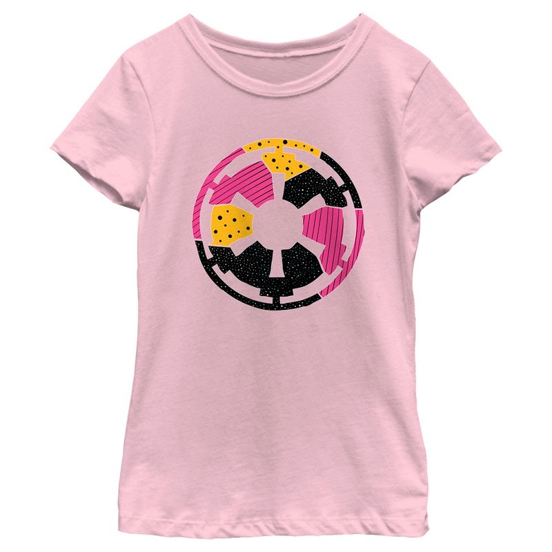 Girl's Star Wars Retro Galactic Empire Logo T-Shirt, 1 of 5