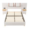 NicBex Full/Queen Size Velvet Upholstered Bed Frame with 2 Bedside Pillows,Platform Bed Frame with Storage Shelves and Charging Station,Easy Assembly - 4 of 4