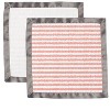 Bacati - Ikat Coral/Gray Dots/Stripes Muslin 2 pc Security Blankets - 4 of 4