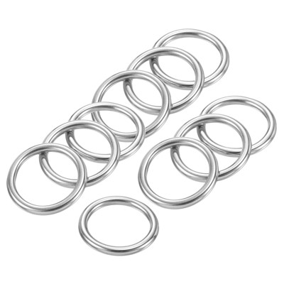 Unique Bargains Stainless Steel Seamless Welded DIY O-Ring Buckles 20 Pcs Silver