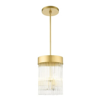 Mini Norwich Crystal Chandelier with Soft Gold Drum Shade