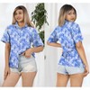 HAPPY BAY Button Down Shirt Elegant Boho Hawaiian Shirts Summer Party Blouses Short Sleeve Shirt Tropical Vacation Bohemian Womens Top - 3 of 4