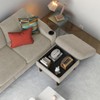 NicBex 3-Seater Linen Sofa Couch with Removable Storage Ottoman & Cup Holders,Upholstered Sleeper Sofa for Living Room,Bedroom - 3 of 4