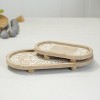 VIP Wood 14 in. Brown Ornamented Display Trays Set of 2 - 3 of 4
