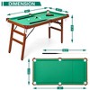 Garvee 4.5 ft Folding Billiards Table Pool Game Table with 2 Cue Sticks 16 Balls Triangle Chalk for Kids and Adults, Green - 2 of 4
