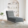 vidaXL Massage Chaise Lounge with Cushions Dark Gray Fabric - 3 of 4