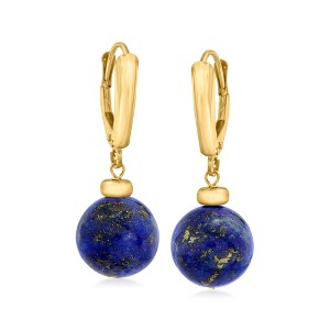Ross-Simons 10-11mm Lapis Bead Drop Earrings in 10kt Yellow Gold - 1 of 3