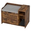 Litter Box Enclosure, Wooden Metal Frame Hidden Litter Box Cabinet with Storage - 2 of 4