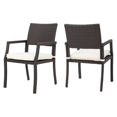 Rhode Island Set of 2 Wicker Dining Chairs - Multibrown - Christopher Knight Home