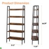 67" Ladder Bookshelf, 5-Tier Industrial Bookcase ¨C Free-Standing Storage Shelf with Metal Frame for Living Room, Home Office, or Kitchen - 4 of 4