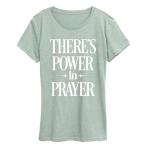 Women's - Instant Message - There's Power In Prayer Short Sleeve Graphic T-Shirt - 1 of 4
