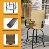 2 Piece Outdoor Swivel Bar Chairs, Patio High Swivel Bar Stools, All Weather High Back and Armrest Patio Chairs - 2 of 4