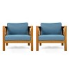 Christopher Knight Home Maribel Transitional Outdoor Acacia Wood Club Chair with Cushions (Set of 2) - 4 of 4