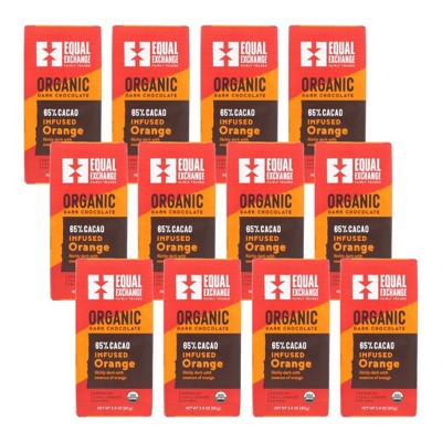 Equal Exchange Organic Dark Chocolate 65% Cacao Infused Orange Bar - Case of 12/2.8 oz