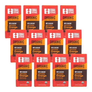 Equal Exchange Organic Dark Chocolate 65% Cacao Infused Orange Bar - Case of 12/2.8 oz - 1 of 4