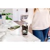 Elanze Designs 20 oz Stainless Steel On the Go Insulated Travel Tumbler With Push Top Lid, Floral Mother of the Bride Black - 4 of 4
