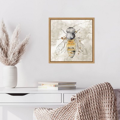 Queen Bee II Framed Canvas Print with Maple Frame