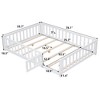 Full Size Floor Platform Bed with Fence and Door for Kids - 4 of 4