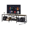 VECELO TV Stand for TVs Up to 80" with Power Outlets, Media Console TV Table for Living Room, Bedroom, Brown/Gray - 2 of 4