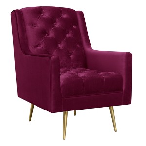 Reese Accent Chair With Gold Legs Cranberry - Picket House Furnishings, Red