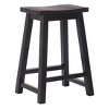 WestinTrends 24" Saddle Seat Solid Wood Kitchen Counter Stool Chair (Set of 2) - 3 of 4
