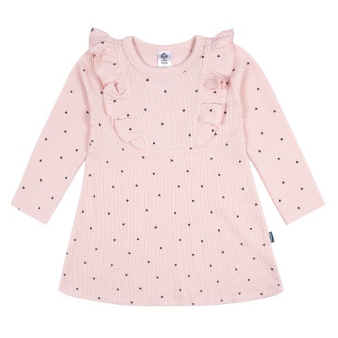 Gerber Baby Girls' Dress with Ruffle - Lt Pink - 12 Months