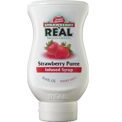 Reàl Infused Exotics Simply Squeeze Infused Syrup Strawberry 16.9oz Bottle for Mix- ologists, Chefs, Cooks