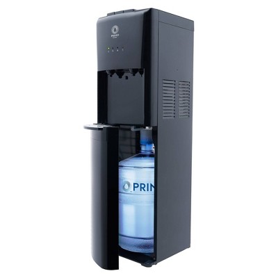 Primo Black Bottom Loading Hot and Cold Water Dispenser with Stainless Steel Drip Tray