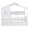 Whisen Wooden Twin Size House Bed & Modern Playhouse Design for Kids With Trundle, Storage Shelf - 4 of 4