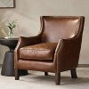 MAYEERTY Genuine Leather Single Sofa Chair, Premium Leather Cushioned Seat, Living Room Leisure Use - 2 of 4