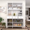 Costway Pantry Cabinet 77” Tall Kitchen Storage Cabinet with LED Lights & Charging Station,Freestanding Cupboard with 4 Adjustable Shelves - 3 of 4