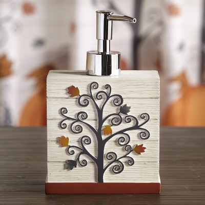 Lakeside Plaid Pumpkin Soap or Lotion Hand Pump Dispenser with Autumn Motif