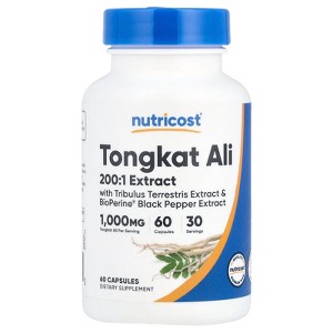 Nutricost Tongkat Ali, 1,000 mg, 60 Capsules (500 mg per Capsule) - 1 of 2