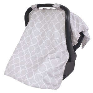 Hudson Baby Infant Unisex Reversible Car Seat and Stroller Canopy, Gray Trellis, One Size - 1 of 2