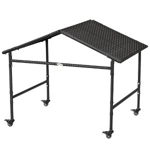 Outdoor Dog Shelter with Wheels, Portable Wicker Animal Shelter for Small and Medium Sized Dogs - 1 of 4