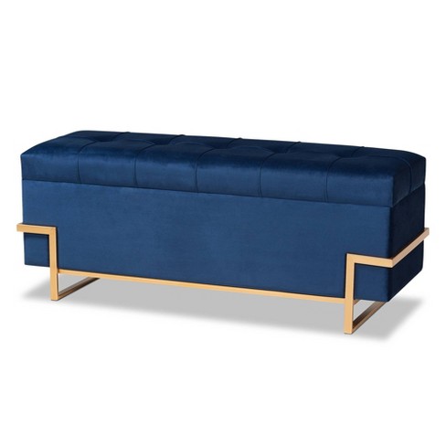 Gold ottoman on sale with storage