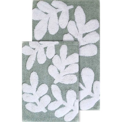 2pc Berkeley Geometric Bath Rug Set Gray/white - Chesapeake : Target