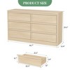 6 Chest of Drawer, Drawer Dresser for Bedroom, 46in Wide Natural Oak  with Large Storage, Wooden Dresser Organizer for Living Room, Nursery, Entryway - 3 of 4